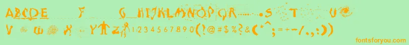 MoonscapeA Font – Orange Fonts on Green Background