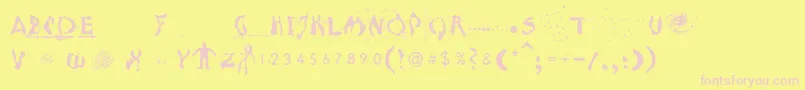MoonscapeA Font – Pink Fonts on Yellow Background