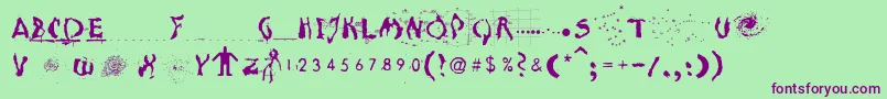 MoonscapeA Font – Purple Fonts on Green Background