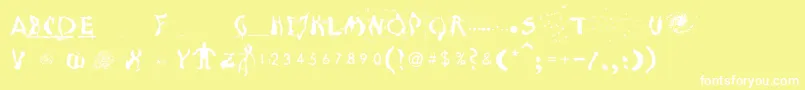 フォントMoonscapeA – 黄色い背景に白い文字