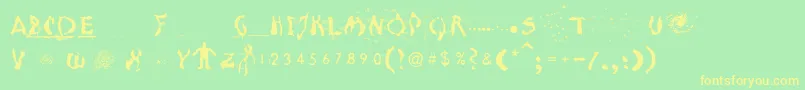 MoonscapeA Font – Yellow Fonts on Green Background