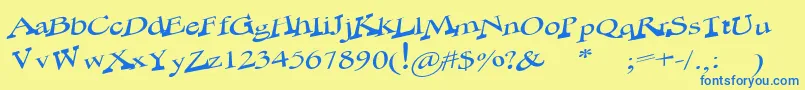 NoControl Font – Blue Fonts on Yellow Background