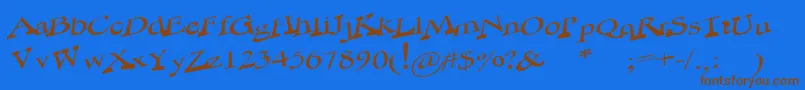 NoControl Font – Brown Fonts on Blue Background