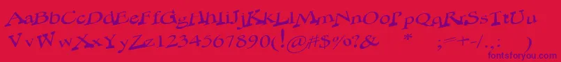 NoControl Font – Purple Fonts on Red Background
