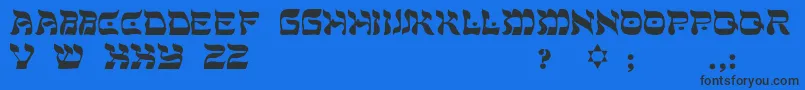 Czcionka ShalomLight – czarne czcionki na niebieskim tle