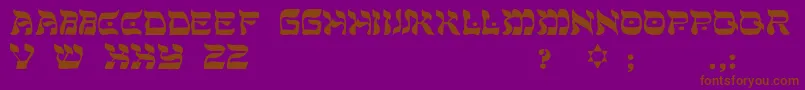 ShalomLight-Schriftart – Braune Schriften auf violettem Hintergrund