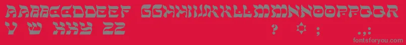 ShalomLight-Schriftart – Graue Schriften auf rotem Hintergrund