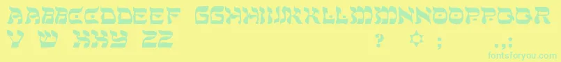 ShalomLight Font – Green Fonts on Yellow Background