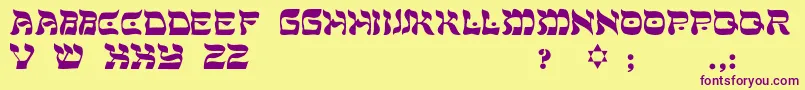 ShalomLight Font – Purple Fonts on Yellow Background