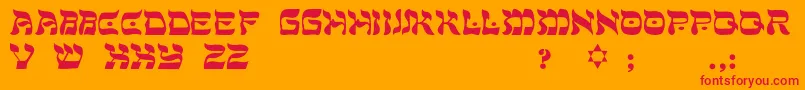 ShalomLight Font – Red Fonts on Orange Background