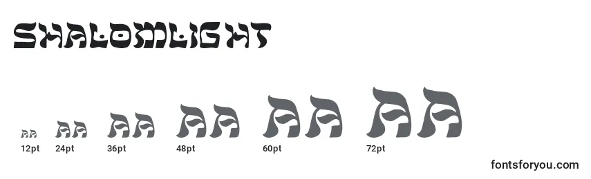 Размеры шрифта ShalomLight