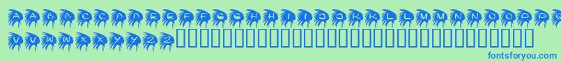 Шрифт KrNative – синие шрифты на зелёном фоне