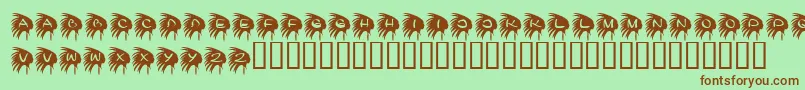 フォントKrNative – 緑の背景に茶色のフォント