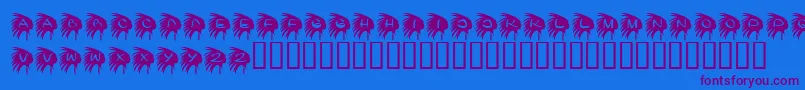 フォントKrNative – 紫色のフォント、青い背景