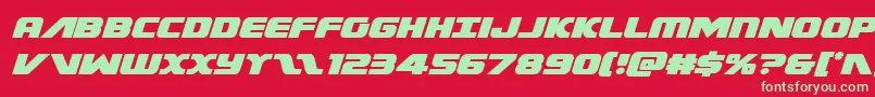 フォントFederalescortital – 赤い背景に緑の文字