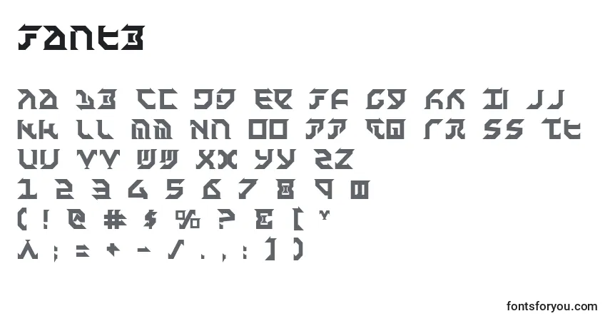 Czcionka Fantb – alfabet, cyfry, specjalne znaki