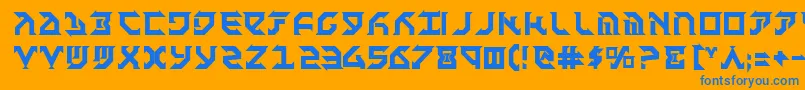 フォントFantb – オレンジの背景に青い文字