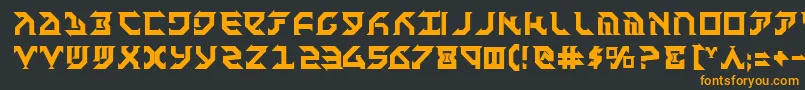 フォントFantb – 黒い背景にオレンジの文字