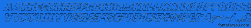 Kcommandorid3ital Font – Black Fonts on Blue Background