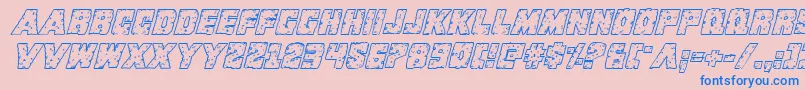 Kcommandorid3ital Font – Blue Fonts on Pink Background