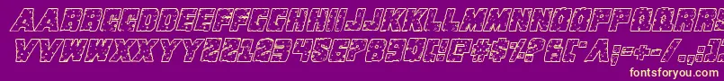 Kcommandorid3ital Font – Yellow Fonts on Purple Background