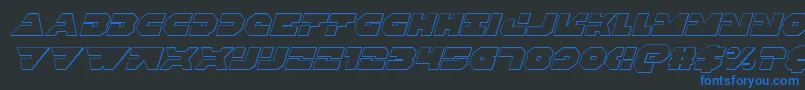 Triggerman3Dital Font – Blue Fonts on Black Background