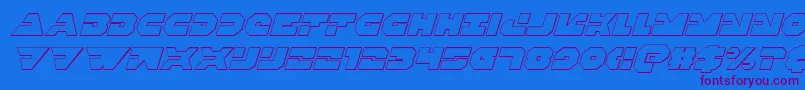 Triggerman3Dital-Schriftart – Violette Schriften auf blauem Hintergrund