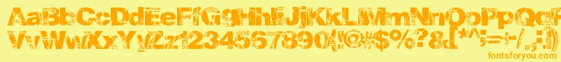 Powerplay Font – Orange Fonts on Yellow Background