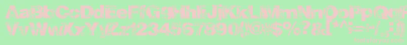 フォントPowerplay – 緑の背景にピンクのフォント