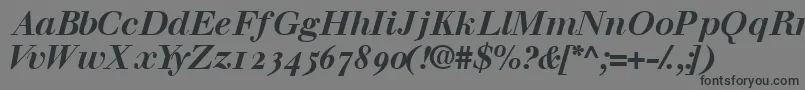 Walbaumossskフォントについての詳細 フォントWalbaumosssk – 黒い文字の灰色の背景