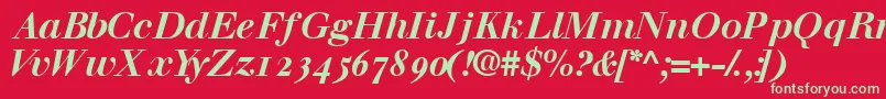 Walbaumosssk Font – Green Fonts on Red Background