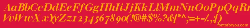 Walbaumosssk Font – Orange Fonts on Red Background