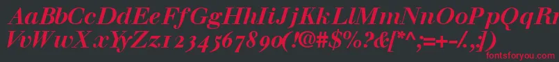 Walbaumosssk Font – Red Fonts on Black Background