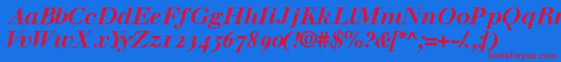 フォントWalbaumosssk – 赤い文字の青い背景
