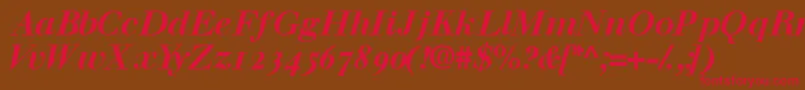 Walbaumosssk Font – Red Fonts on Brown Background