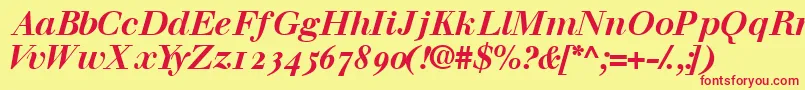 Walbaumosssk Font – Red Fonts on Yellow Background