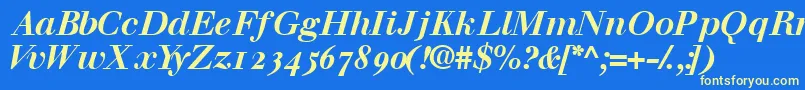 Walbaumosssk Font – Yellow Fonts on Blue Background