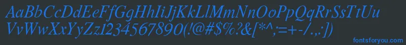 RomandeadfstdItalic Font – Blue Fonts on Black Background
