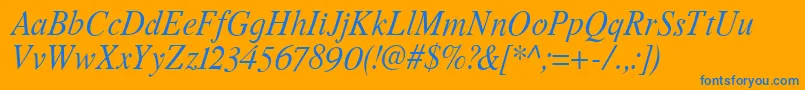 RomandeadfstdItalic Font – Blue Fonts on Orange Background