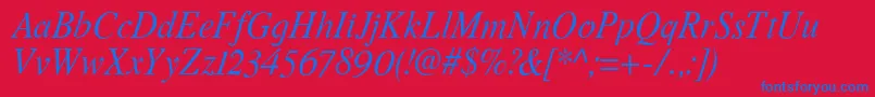 RomandeadfstdItalic Font – Blue Fonts on Red Background