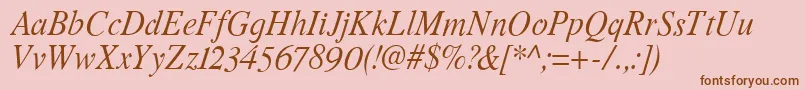 RomandeadfstdItalic Font – Brown Fonts on Pink Background