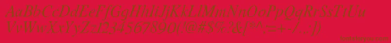 RomandeadfstdItalic Font – Brown Fonts on Red Background
