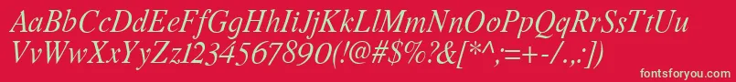 RomandeadfstdItalic Font – Green Fonts on Red Background