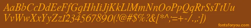 RomandeadfstdItalic Font – Orange Fonts on Brown Background