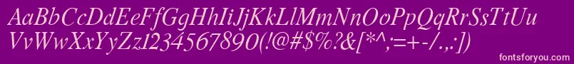 RomandeadfstdItalic Font – Pink Fonts on Purple Background