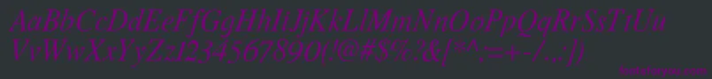 RomandeadfstdItalic Font – Purple Fonts on Black Background