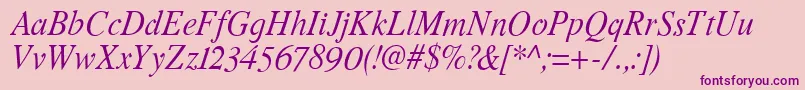 RomandeadfstdItalic Font – Purple Fonts on Pink Background
