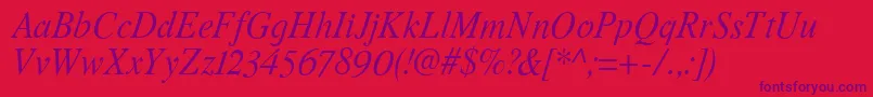 RomandeadfstdItalic Font – Purple Fonts on Red Background
