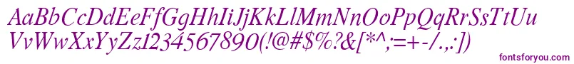 RomandeadfstdItalic Font – Purple Fonts on White Background