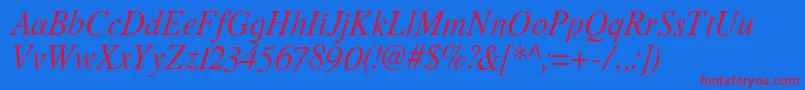 RomandeadfstdItalic Font – Red Fonts on Blue Background